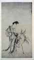 鹿の入った花瓶を持つ馬姑 1766 年 黄神 繁体字中国語